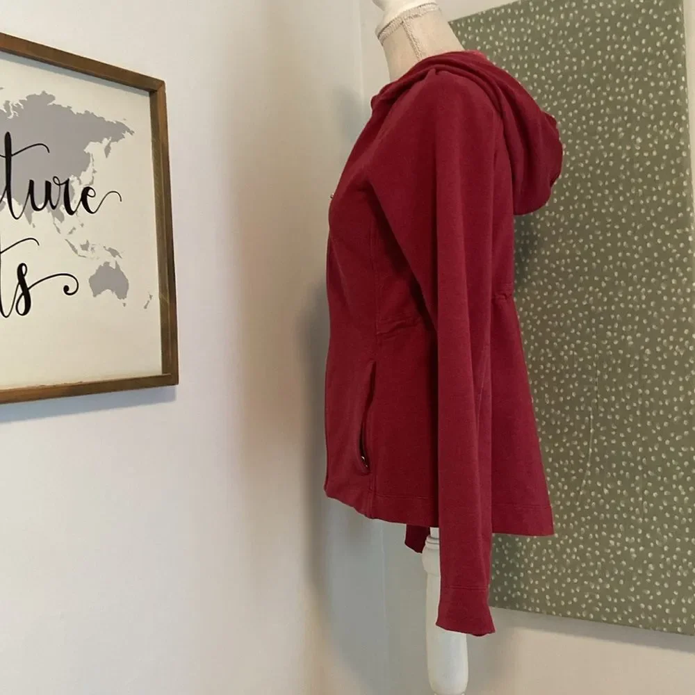Lululemon Maroon Long Sleeve Full Zip Hooded Jacket Size 6